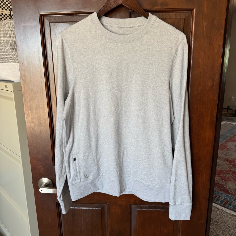 Vuori Heather Light Gray Crewneck Pullover